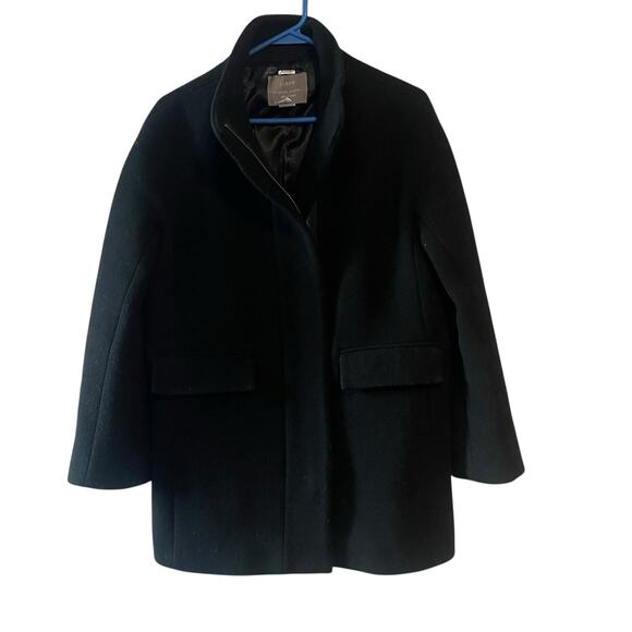 J. Crew Cocoon Coat in Italian Stadium Cloth Wool Nello Gori J5536 Size 2 Black - Picture 4 of 11